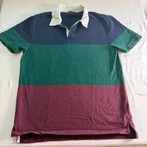 Banana Republic Rugby Shirt Men’s Medium Striped Colorblock Preppy